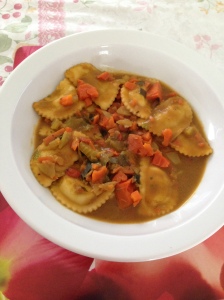 Recreated pasta e boda: use ricotta and spinach agnolotti with the masterchef sauce by Helen