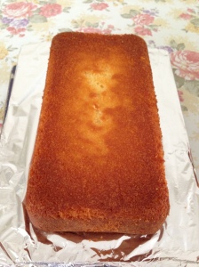 Butter cake in loaf pan